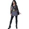 Women's Huntress Halloween Costume Black Hooded Cape Tunic Dress Outfit